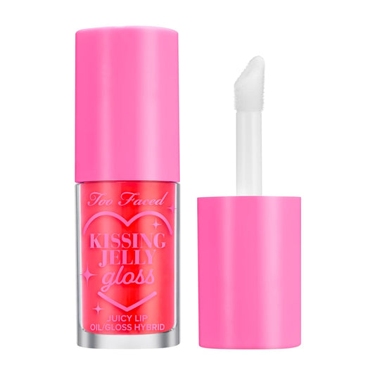 Too Faced Kissing Jelly Lip Oil Gloss | Hydrating Lip Oil + Gloss Hybrid for Instant Moisture and Shine