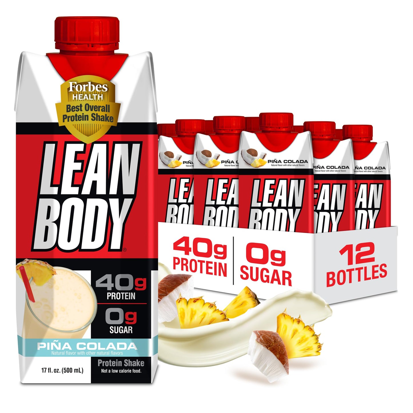 LABRADA Lean Body Ready-to-Drink Orange Creamsicle Protein Shake, 40g Protein, Whey Blend, 0 Sugar, Gluten Free, 22 Vitamins & Minerals, 17 Fl Oz (Pack of 12)