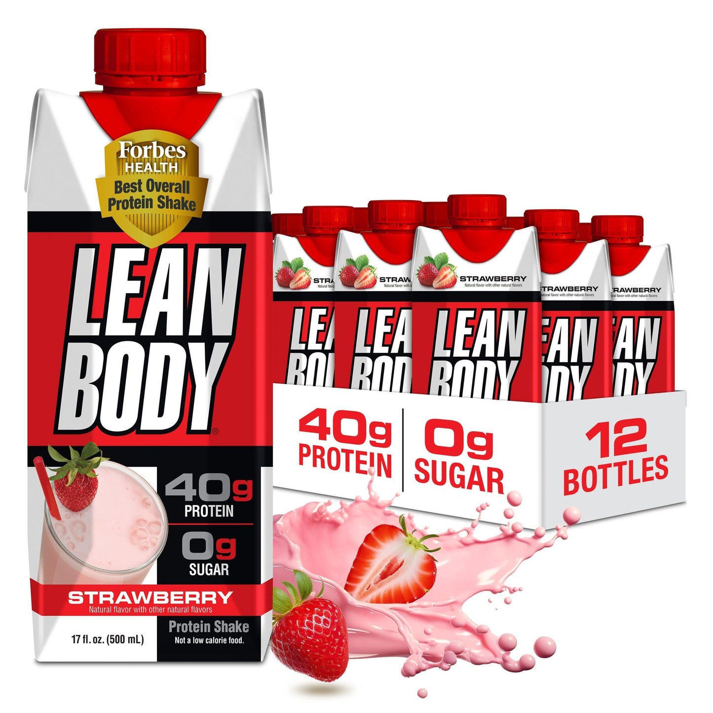 LABRADA Lean Body Ready-to-Drink Orange Creamsicle Protein Shake, 40g Protein, Whey Blend, 0 Sugar, Gluten Free, 22 Vitamins & Minerals, 17 Fl Oz (Pack of 12)