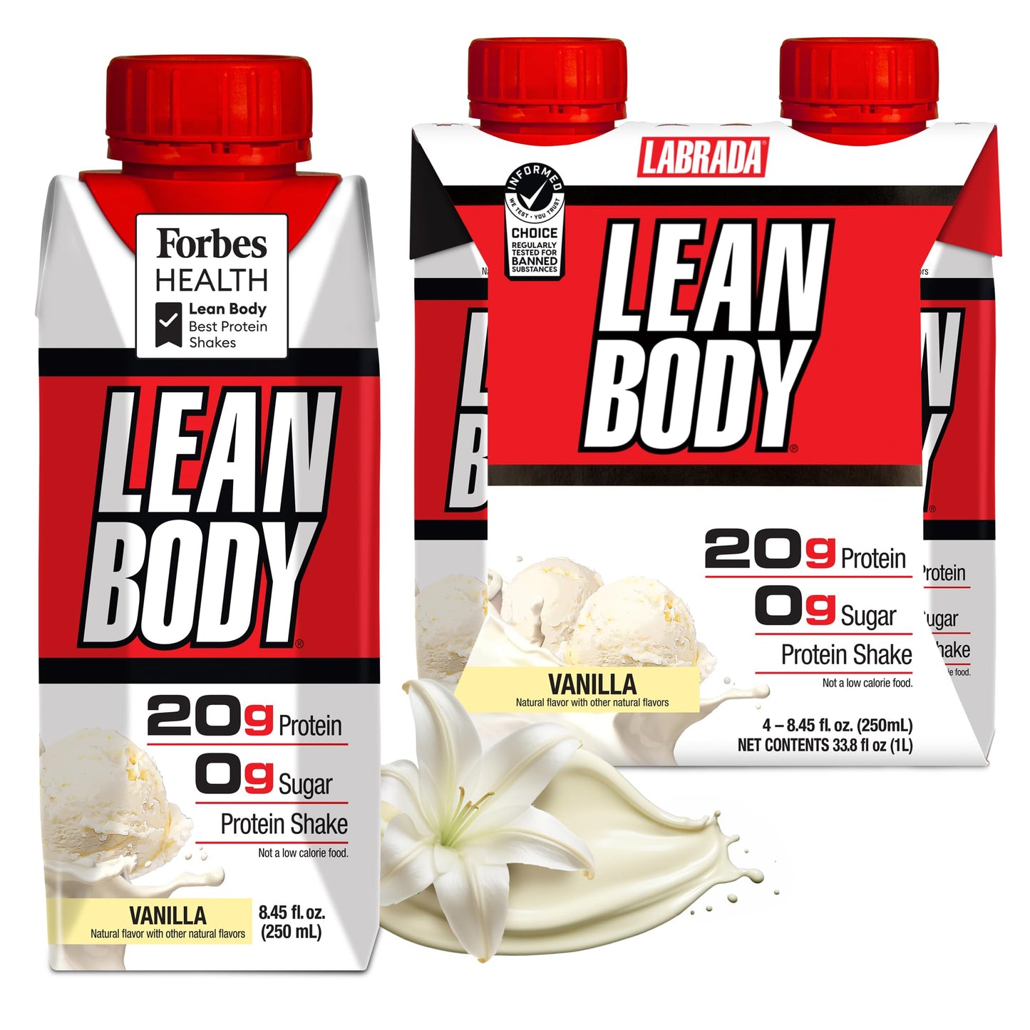 LABRADA Lean Body Ready-to-Drink Orange Creamsicle Protein Shake, 40g Protein, Whey Blend, 0 Sugar, Gluten Free, 22 Vitamins & Minerals, 17 Fl Oz (Pack of 12)