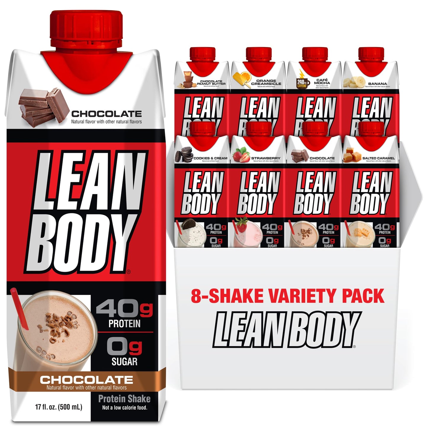 LABRADA Lean Body Ready-to-Drink Orange Creamsicle Protein Shake, 40g Protein, Whey Blend, 0 Sugar, Gluten Free, 22 Vitamins & Minerals, 17 Fl Oz (Pack of 12)